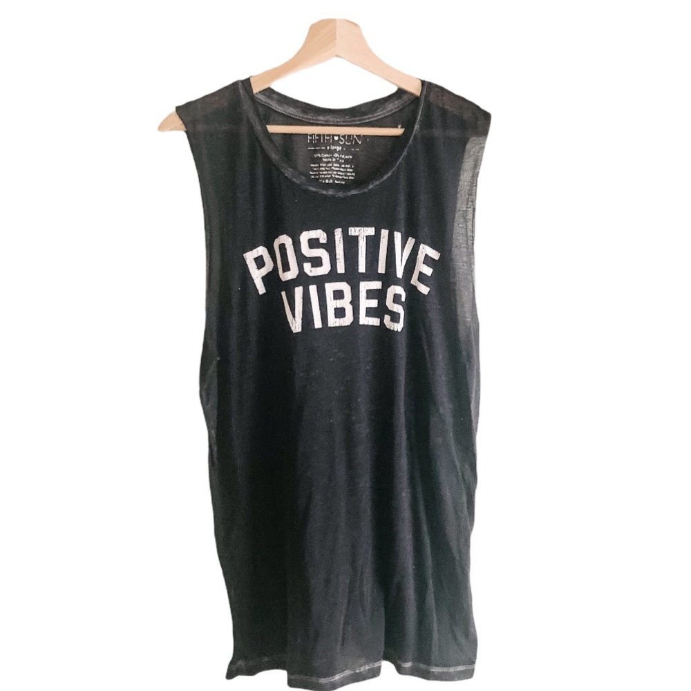 Fifth Sun | “Positive Vibes” Black Muscle Tank